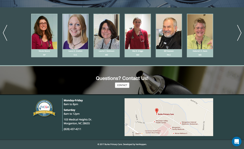 Burke Primary Care New Website VanNoppen Marketing